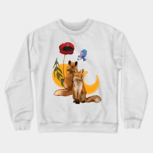 Fox and poppy Crewneck Sweatshirt